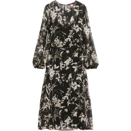 Max Mara abito midi a fiori - nero