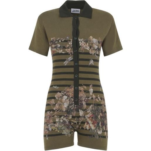 Jean Paul Gaultier tuta corta a fiori - verde