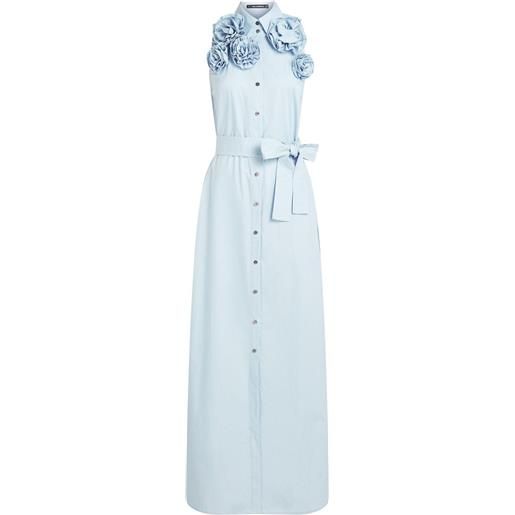 Karl Lagerfeld abito lungo con applicazione a fiori - blu