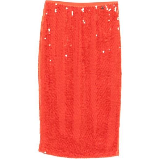 Patrizia Pepe gonna midi con paillettes - arancione