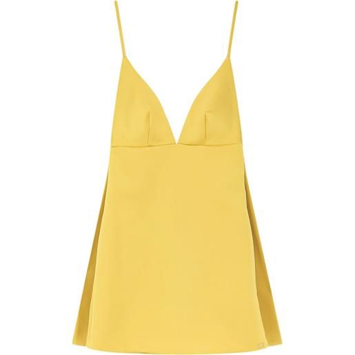 Elisabetta Franchi v-neck strap mini dress - giallo