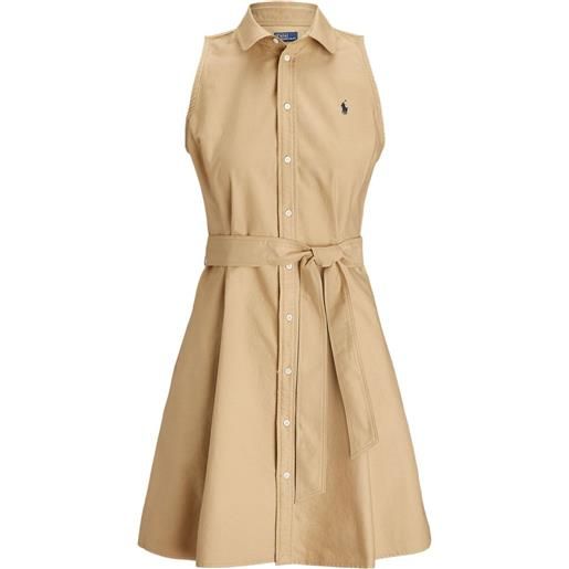 Polo Ralph Lauren abito midi smanicato con cintura - toni neutri