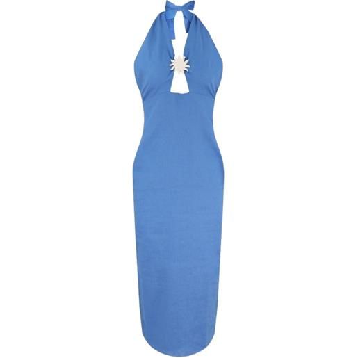 Cala de la Cruz orly halter-neck midi dress - blu