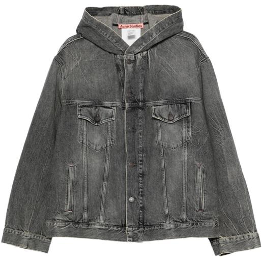 Acne Studios giacca denim con cappuccio - grigio