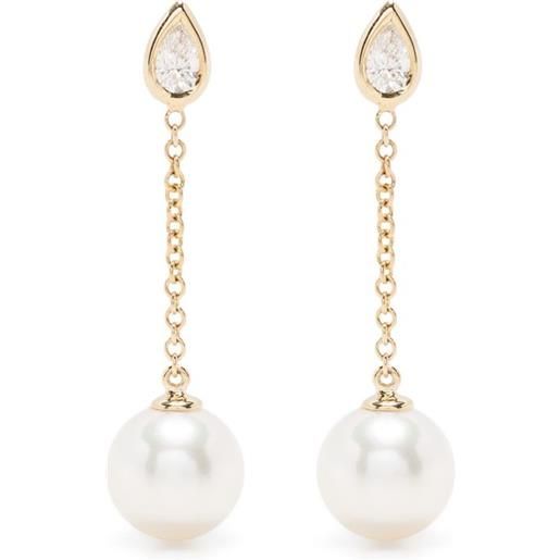 Mizuki orecchini in oro giallo 14kt con perle e diamanti