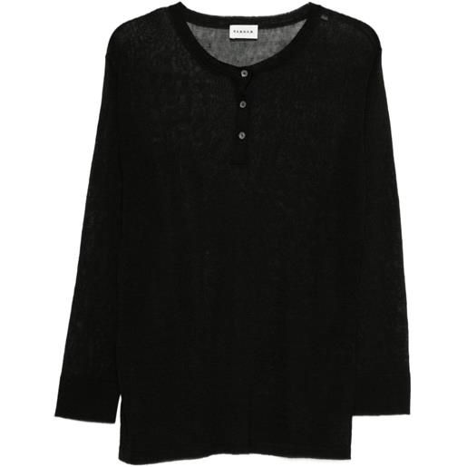P.A.R.O.S.H. t-shirt a maniche lunghe - nero