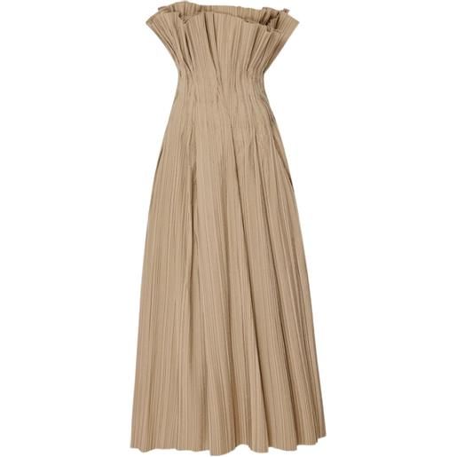 The Row abito lungo in seta senza spalline - toni neutri