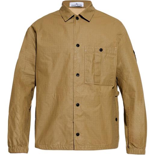 Stone Island giacca-camicia con bottoni e tasche - verde