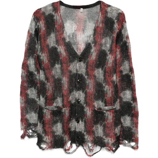 R13 cardigan con stampa - nero