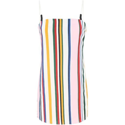 Cala de la Cruz abito corto ancona a righe - bianco