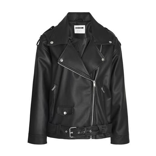 Noisy may giacca da donna in similpelle oversize, nero, l