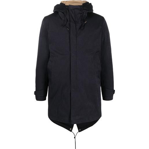 Ten C cappotto con cappuccio - blu