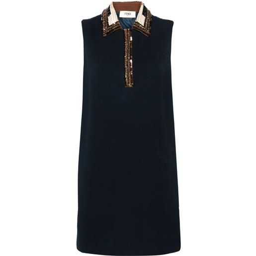 FENDI abito corto con paillettes - blu