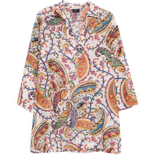 ETRO abito corto con scollo a v - bianco