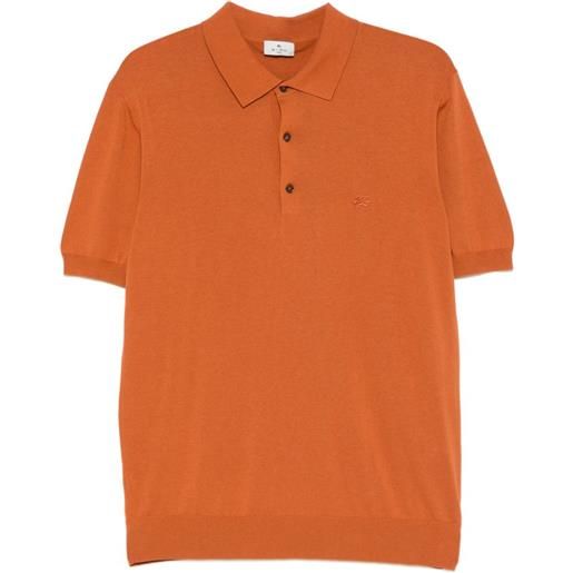 ETRO polo con logo ricamato - arancione
