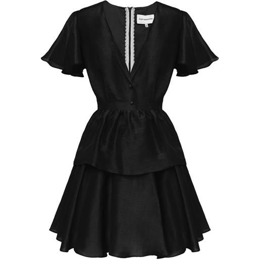 POST MERIDIEM abito corto con ruches - nero