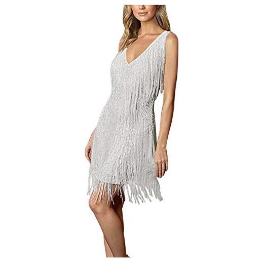 Abito Anni '20 Da Donna Con Frange E Paillettes – Modello Gatsby Vintage Senza Maniche – Taglie XS-3XL – Perfetto Per Feste A Tema E Cocktail - 2