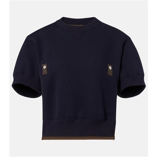 Sacai felpa in misto cotone e twill