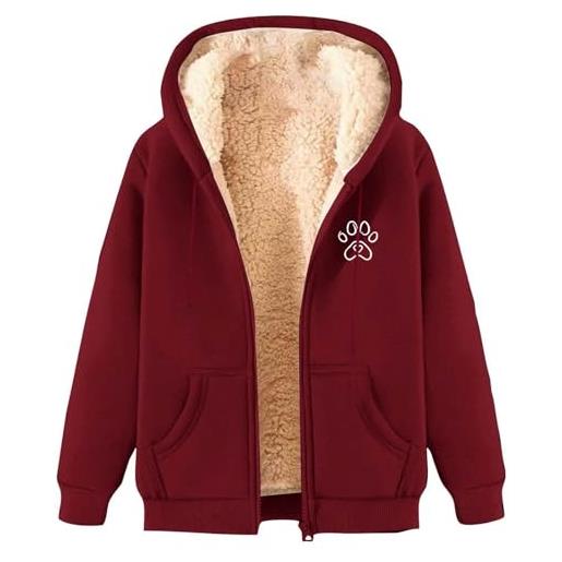 DUOYANGJIASHA Felpa Con Cappuccio Donna Tunica Lunga Invernale – Pile Morbido, Con Tasche, Taglie Forti (fino A XXXL) - 5