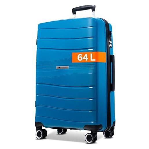 Cocoono leon - valigetta grande da 94 litri, con lucchetto tsa, valigia e trolley, valigetta da viaggio, custodia rigida, grande, trolley xl, valigetta da viaggio con ruote, grande, nero, l, trolley