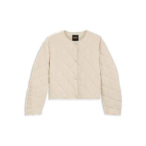 BOSS giubbotto idrorepellente con impunture a rombi, beige chiaro