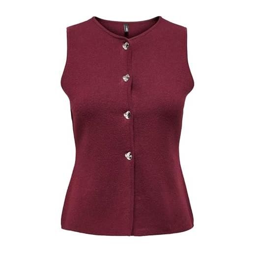 ONLY onlibi button sl vest cc knt, zinfandel, l donna