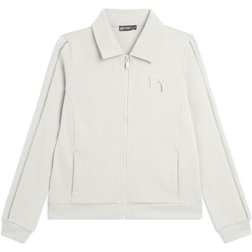 Freddy felpa con collo a camicia, zip e dettagli ricamati