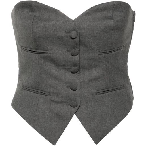 Moschino canotta senza spalline - grigio