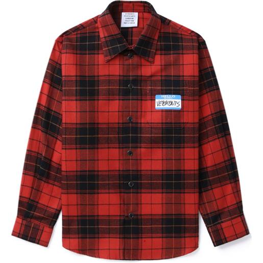 Vetements Kids camicia con motivo tartan - rosso