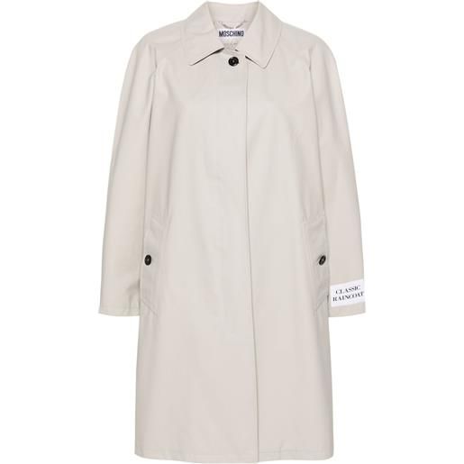 Moschino trench midi con applicazione - toni neutri