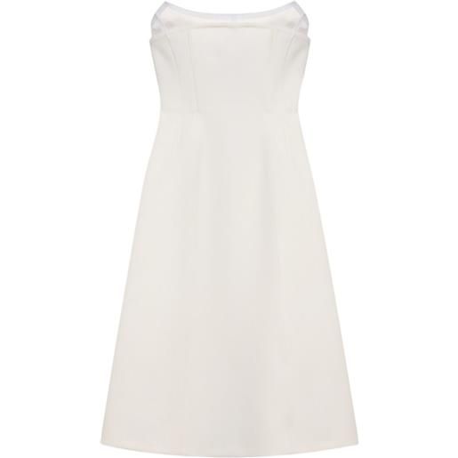 Blumarine shaped-neck midi dress - bianco