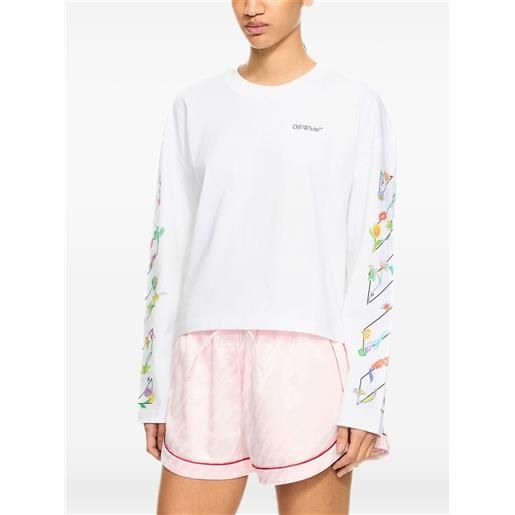 Off-White t-shirt glowing flower - bianco