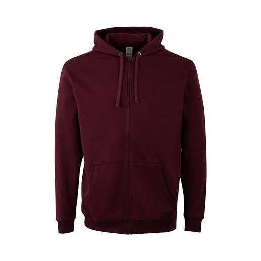 Mukua sf270u felpa unisex con zip e cappuccio, colore wine, taglia 2xl, vino, xx-large