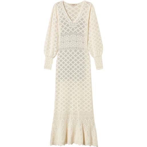 TWINSET abito lungo a fiori - bianco
