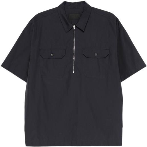 Prada polo con mezza zip - blu
