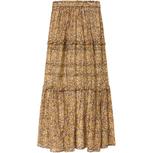 MARANT ÉTOILE gonna lunga volomia con ruches - marrone