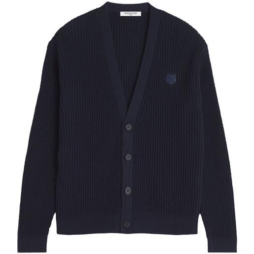 Maison Kitsuné cardigan con applicazione - blu