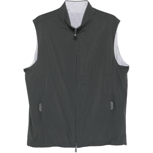 Corneliani gilet smanicato con zip - grigio