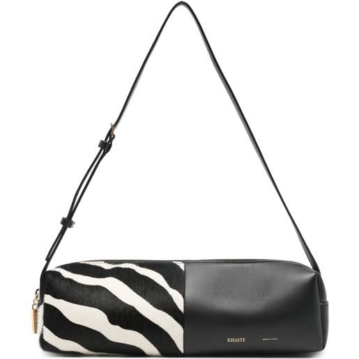 KHAITE borsa a spalla kye zebrata - nero