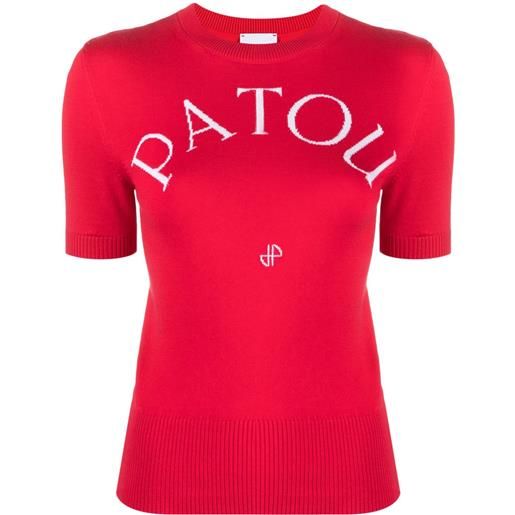 Patou top con logo - rosso