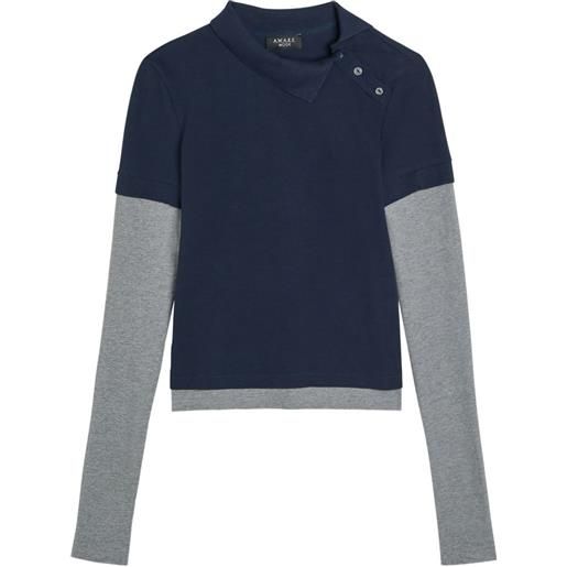 A.W.A.K.E. Mode asymmetric polo shirt - blu