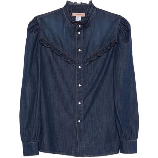 TWINSET camicia con ruches - blu