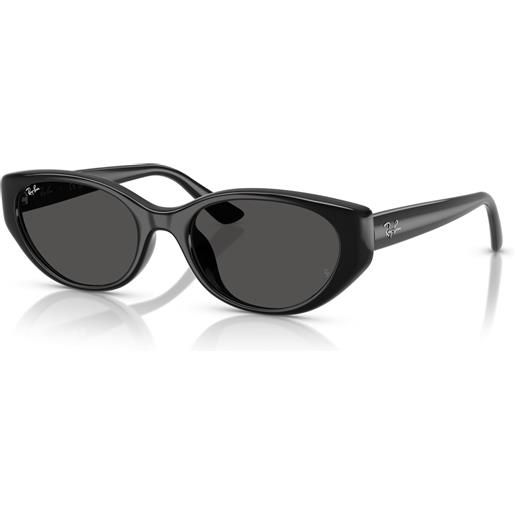 Ray-Ban rb4457d 667787 - occhiali da sole donna in acetato nero con lenti grigio scuro