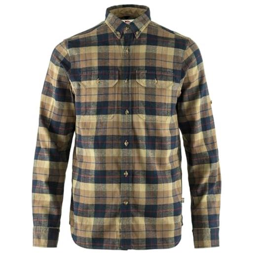 Fjällräven fjallraven singi heavy flannel shirt m t-shirt a manica lunga, uomo, dark sand, xl