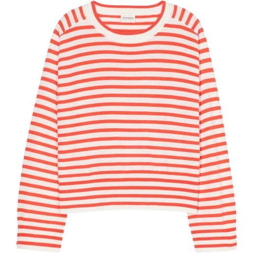 Closed t-shirt girocollo a righe - rosso