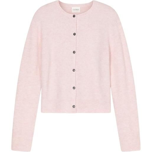 Closed cardigan girocollo - rosa