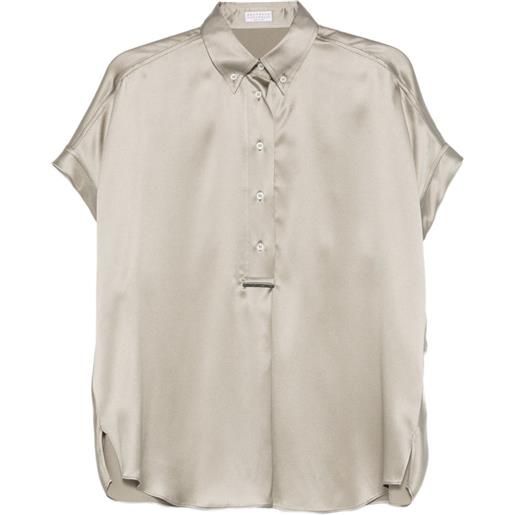 Brunello Cucinelli blusa con bottoni - verde
