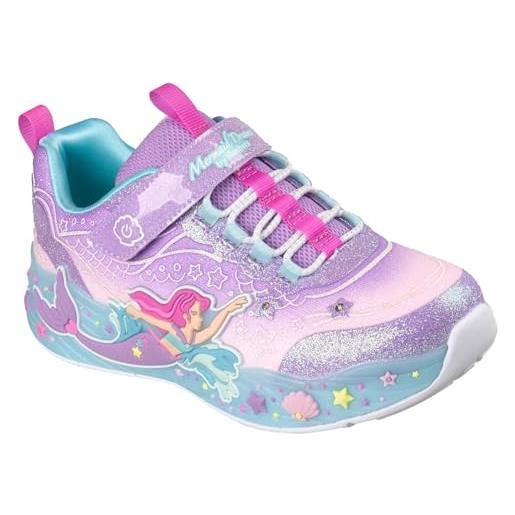 Skechers mermaid dreams, scarpe da ginnastica, lavender sparkle mesh/multi trim, 31 eu