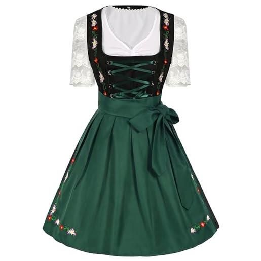 JokeLomple vestiti tirolesi donna - costume tradizionale abito tradizionale bavarese donna abiti midi per le signore elegante abito bavarese festa octoberfest e vestiti abito per oktoberfest