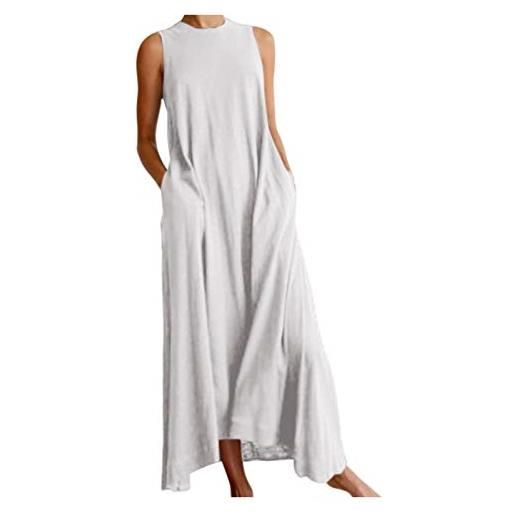 EIRUKON Vestito Donna Invernali Autunnali Maniche Lunghe Vestiti Girocollo Casual Maglia Vestiti Elegante Linea a Vestitino al Ginocchio Autunno Inverno Vita Alta Abito,Blu,S